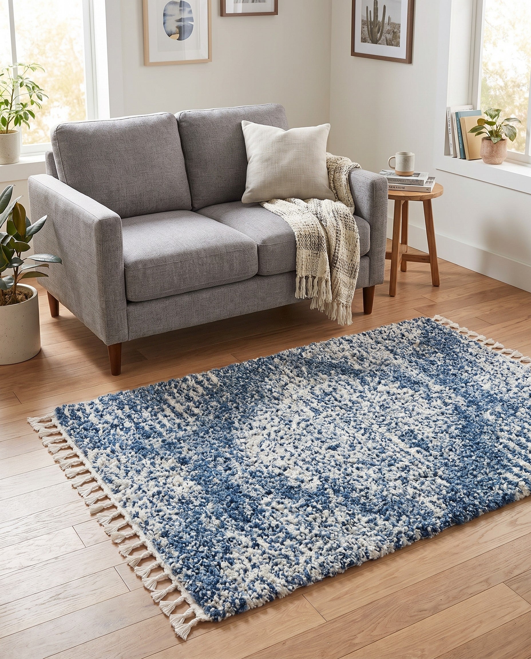 Blue Serenity Shag Rug