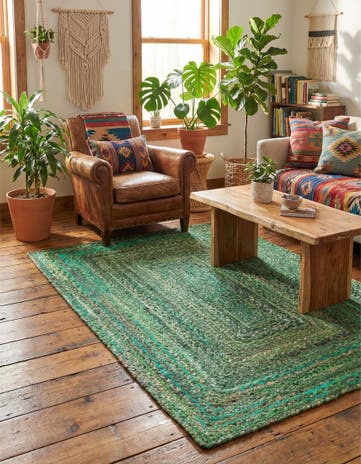 4' 1 x 6' 1 Handmade Braided Chindi Rug