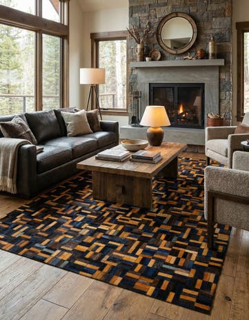 5' x 7' 11 Cowhide - Patchwork Rug