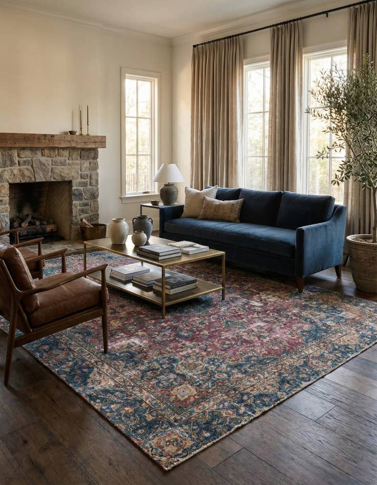 Detail image of  8' 10 x 11' 9  Hand Knotted Ultra Vintage Persian Wool Rug