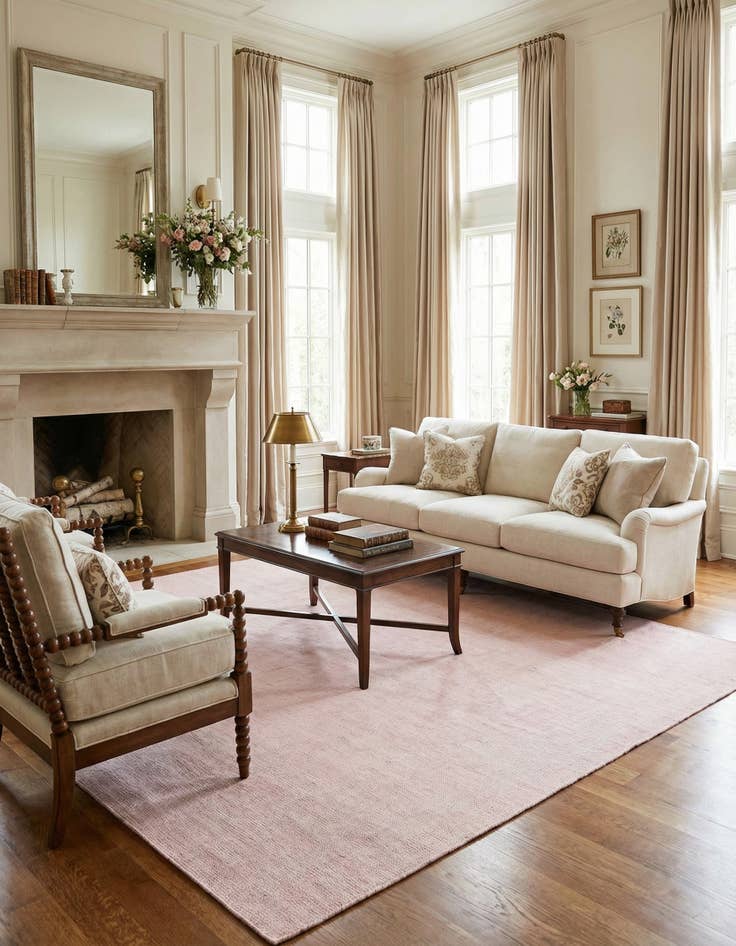 Detail image of 6' 1 x 9'  Hand Woven Jill Zarin English Manor Farmhouse Wool Rug