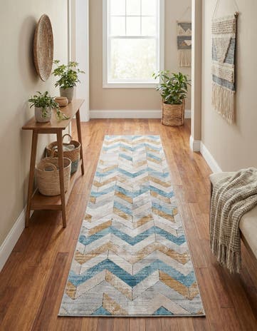 Blue Leipzig Runner Rug