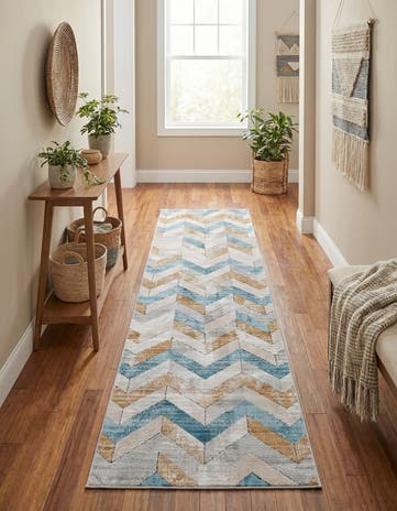 Blue Leipzig Runner Rug