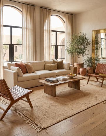 6' 8 x 10' 5 Hand Knotted Moroccan Wool Rug