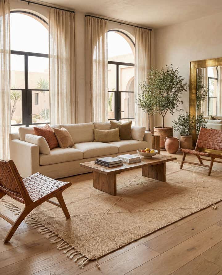 6' 8 x 10' 5 Hand Knotted Moroccan Wool Rug