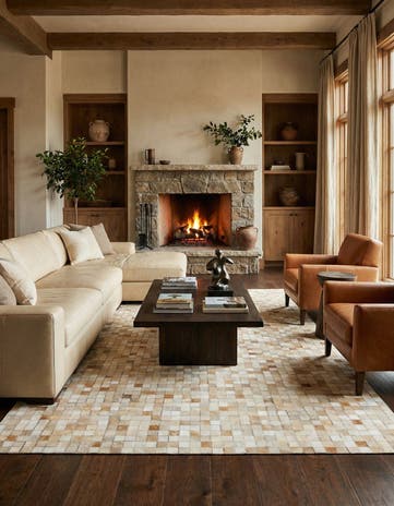 5' x 7' 11 Cowhide Stocks Rug