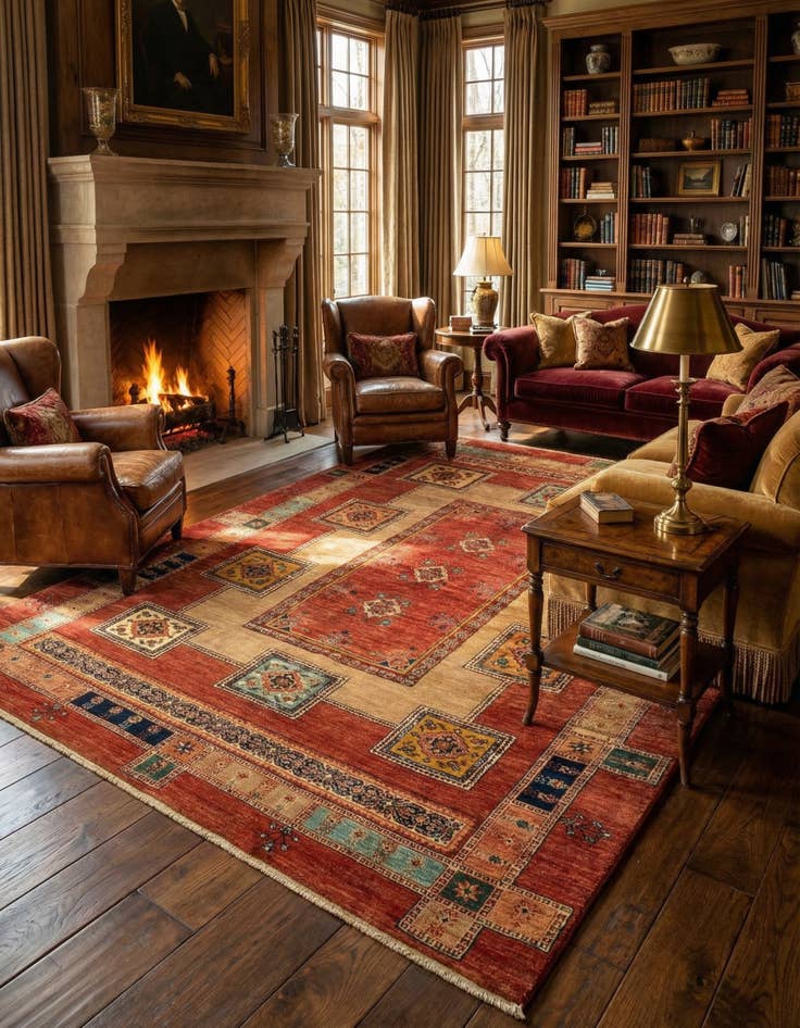 Detail image of 5' 7 x 8' 3 Luribaft Wool Rug