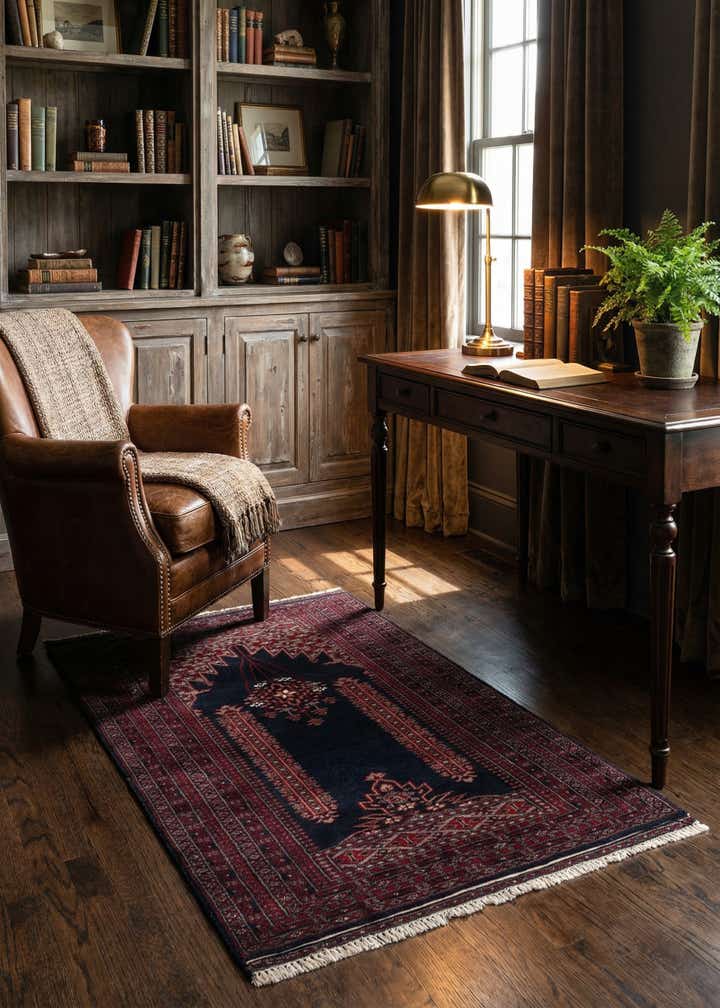 2' 7 x 4' 2 Hand Knotted Balouch Persian Wool Rug