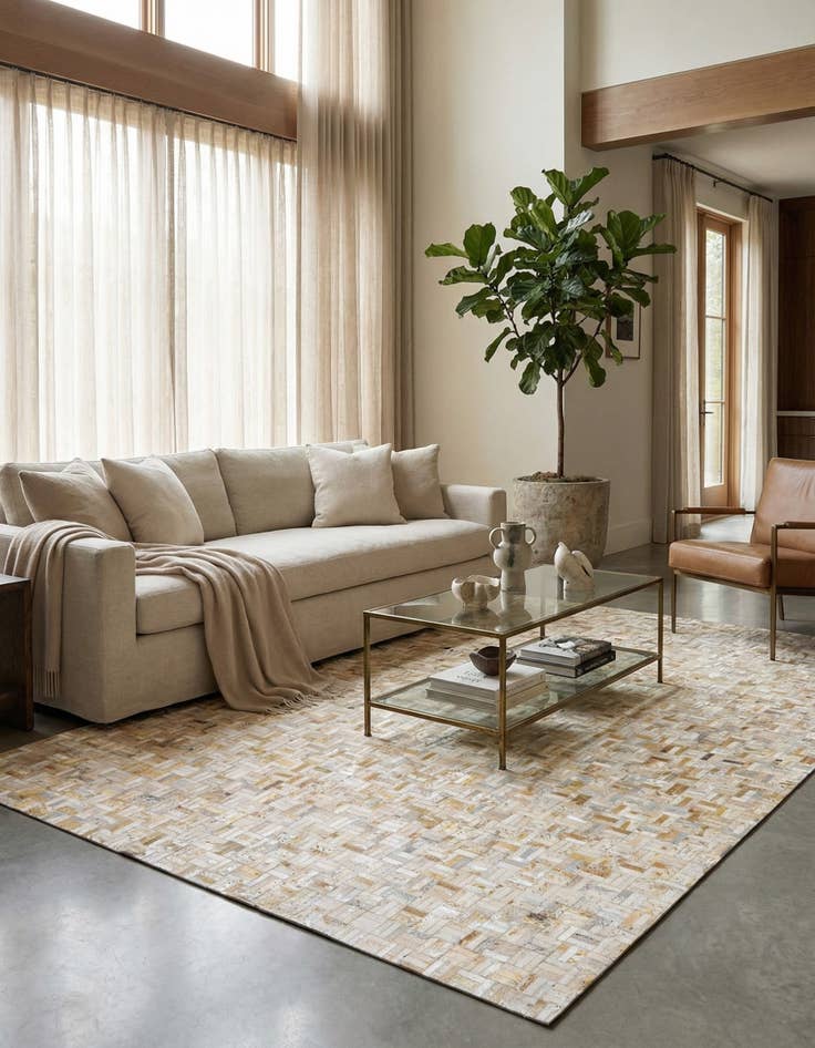 Detail image of 7' 11 x 9' 11 Cowhide Stocks Rug