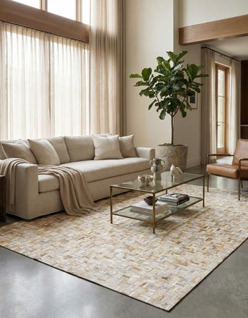 7' 11 x 9' 11 Cowhide Stocks Rug