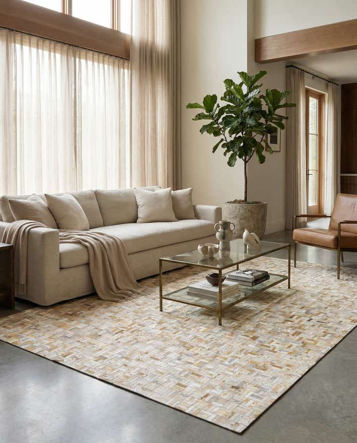 7' 11 x 9' 11 Cowhide Stocks Rug