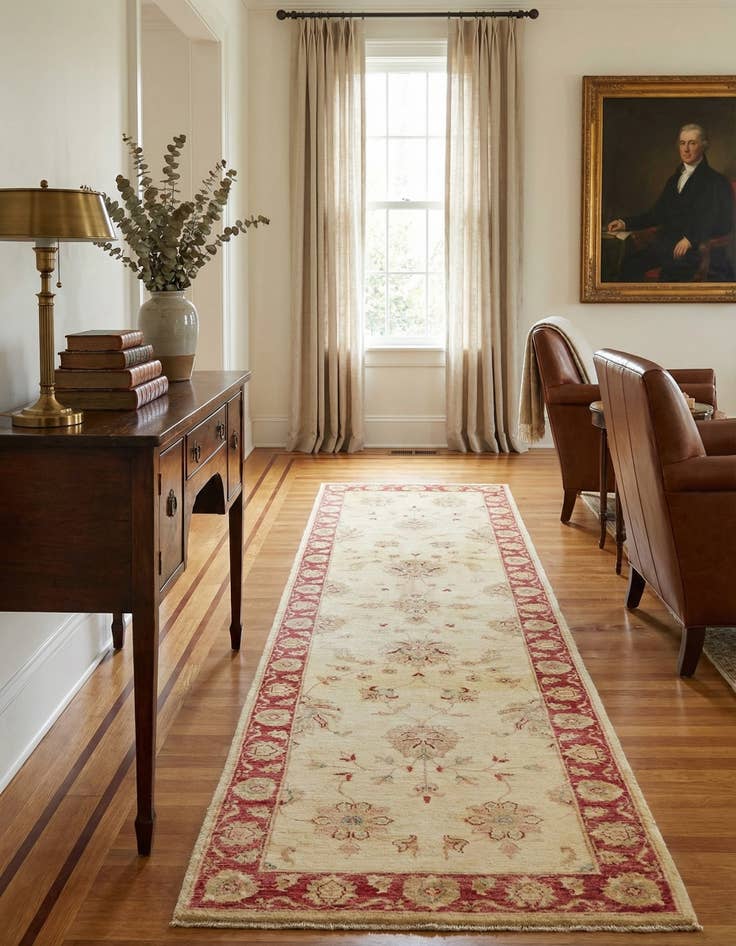 Detail image of 2' 10 x 9' 8 Hand Knotted Peshawar Ziegler Runner Rug