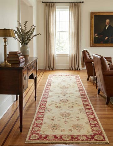 2' 10 x 9' 8 Hand Knotted Peshawar Ziegler Runner Rug