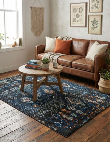 Navy Blue Morocco Rug