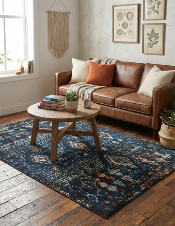 Navy Blue Morocco Rug