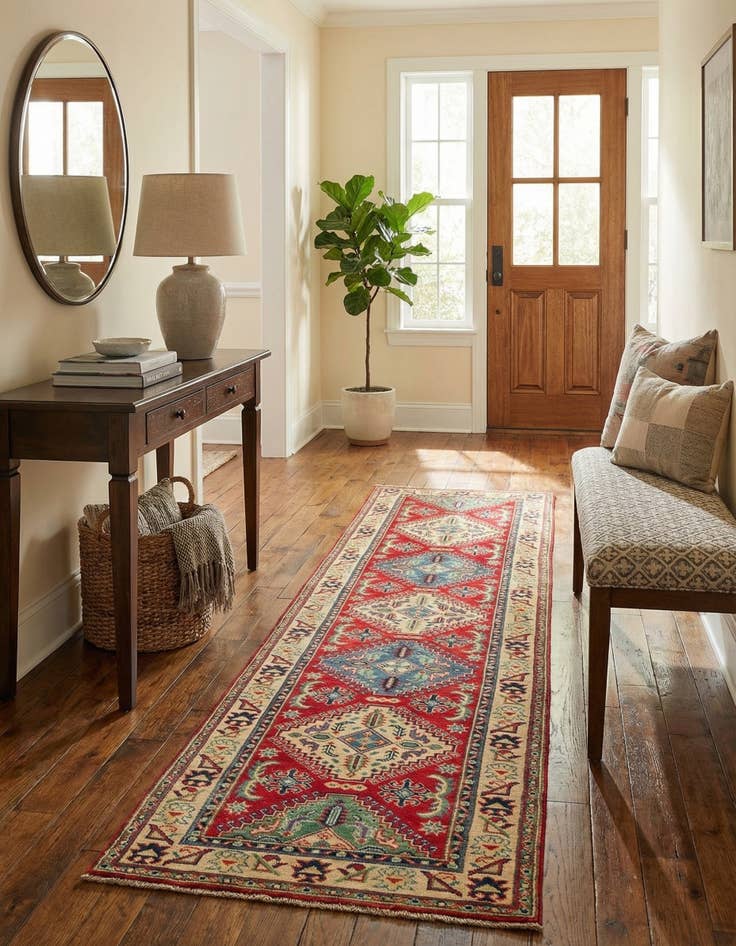 Detail image of 2' 8 x 9' 8  Hand Knotted Kazak Runner Rug