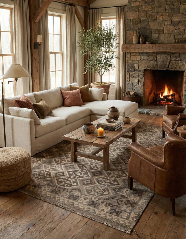 Detail image of 6' 7 x 9' 11  Hand Woven Kilim Maymana Wool Rug