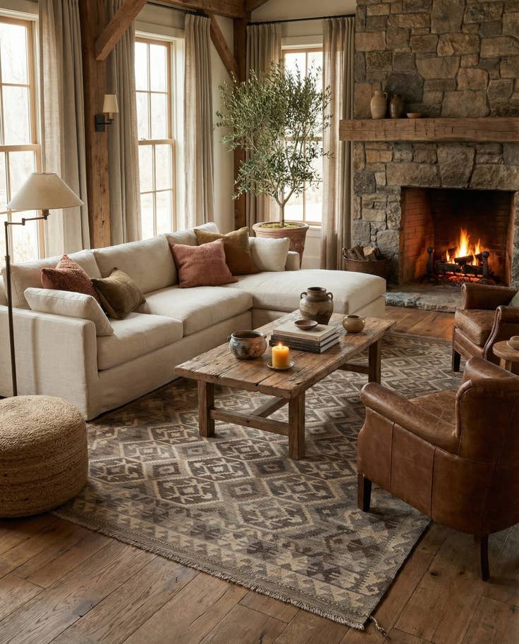 Detail image of 6' 7 x 9' 11 Hand Woven Kilim Maymana Wool Rug