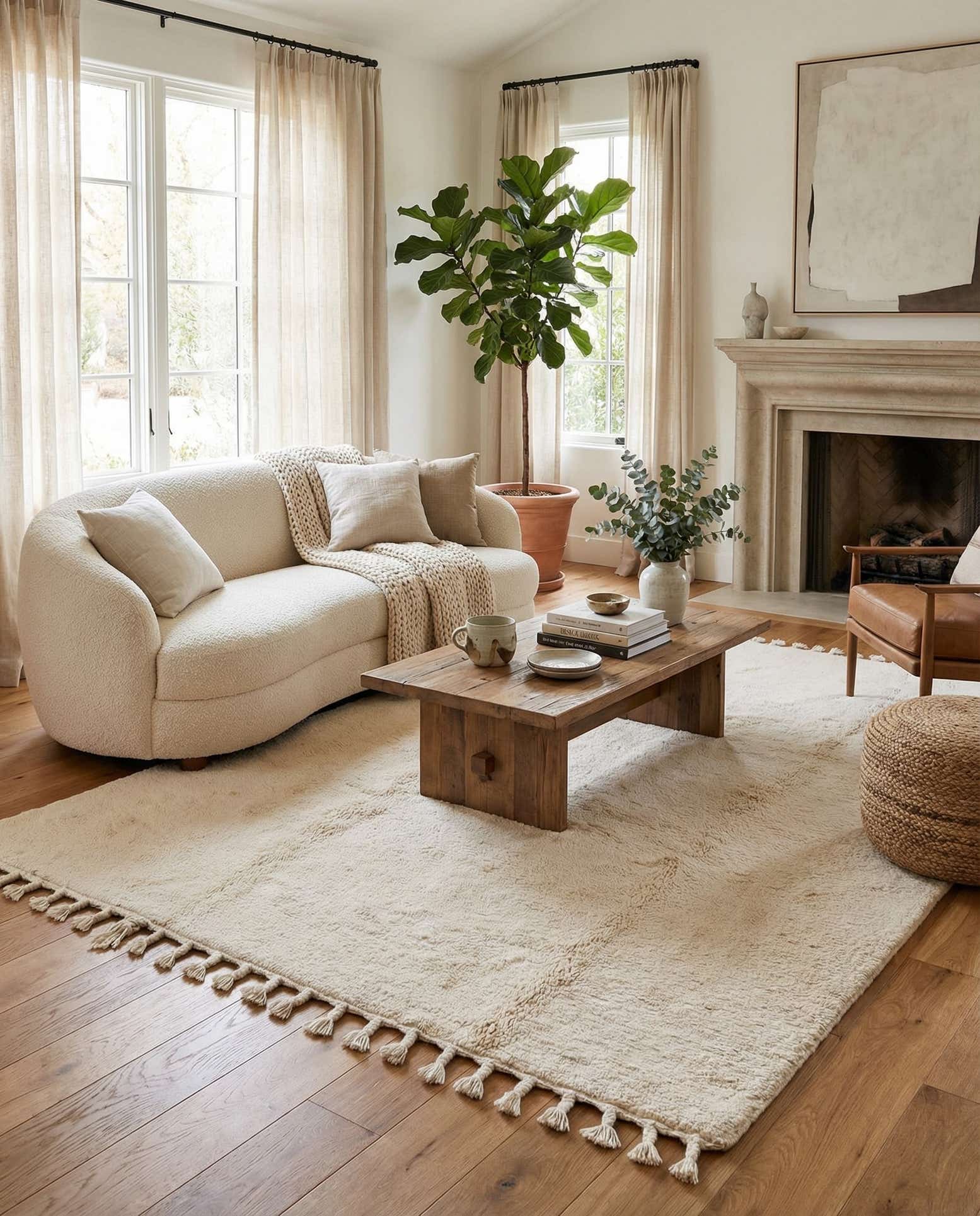 7' 1 x 10' 5 Hand Knotted Moroccan Wool Rug