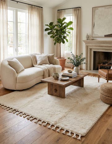 7' 1 x 10' 5 Hand Knotted Moroccan Wool Rug