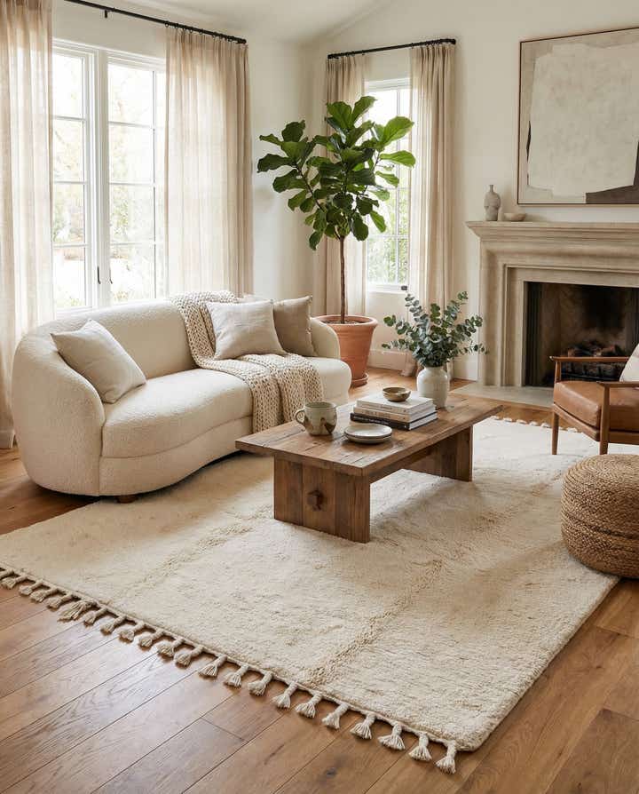 7' 1 x 10' 5 Hand Knotted Moroccan Wool Rug