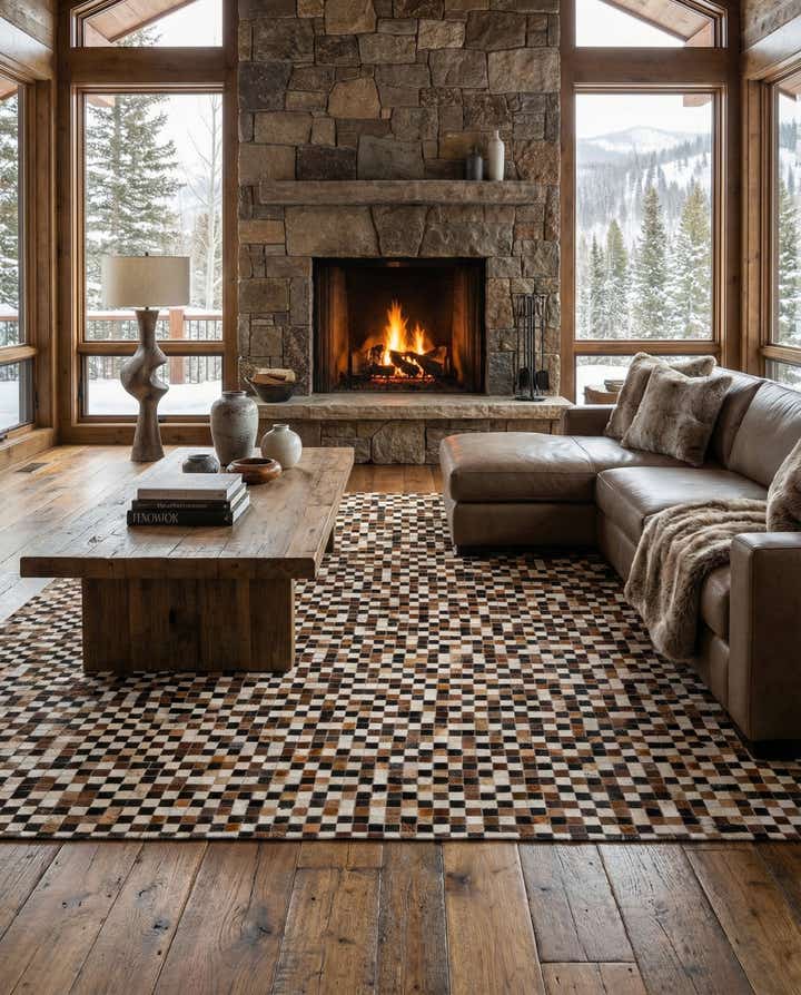 5' 7 x 7' 9 Cowhide Stocks Rug