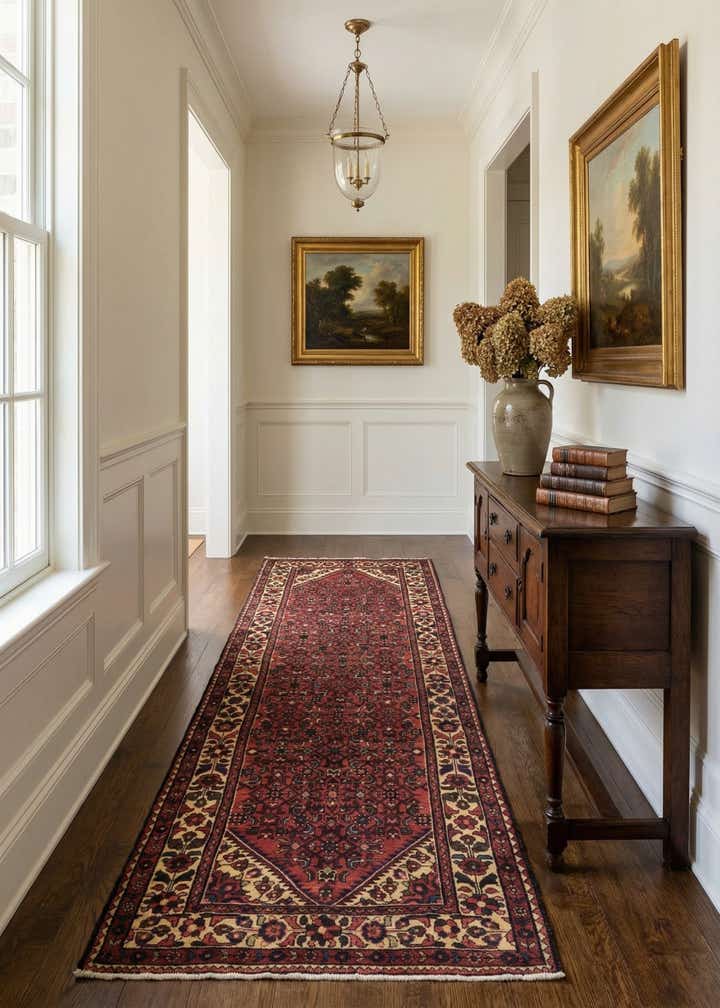 3' 10 x 10' 2 Hand Knotted Hossainabad Persian Wool Runner Rug