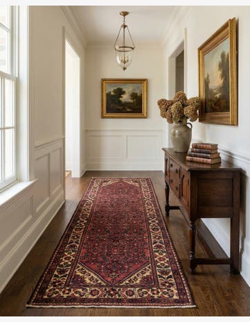 3' 10 x 10' 2 Hand Knotted Hossainabad Persian Wool Runner Rug