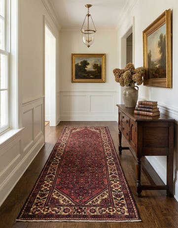 3' 10 x 10' 2 Hand Knotted Hossainabad Persian Wool Runner Rug