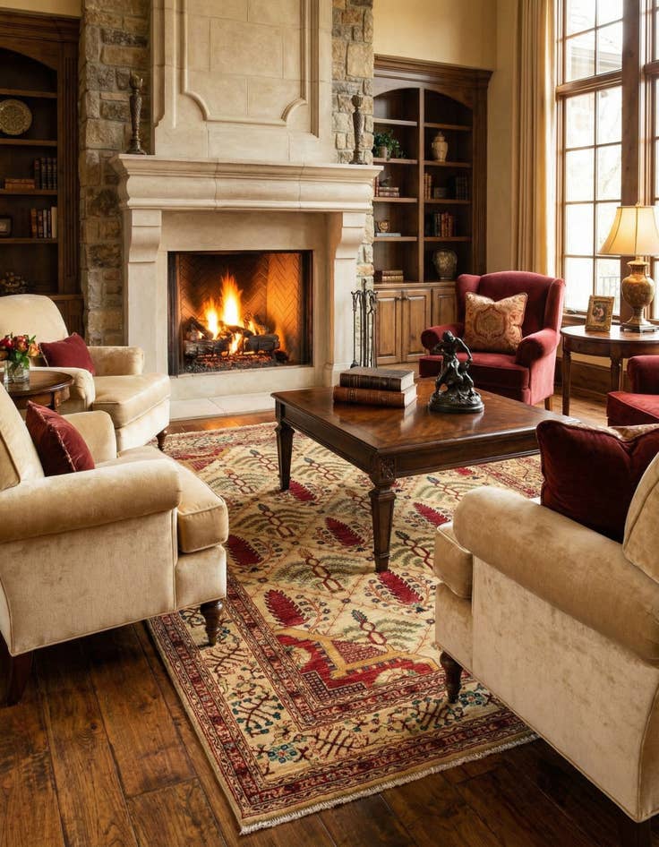 Detail image of 5' x 6' 6  Hand Knotted Ariana Ziegler Oriental Rug