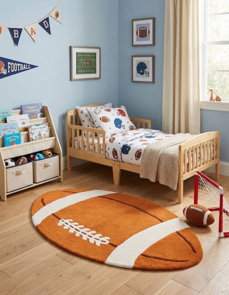 Detail image of  2' 3 x 3' 9 Playtime Kids Wool Oval Rug