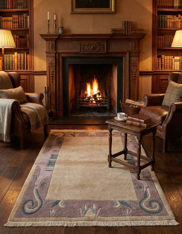 Detail image of 3' 2 x 5' 4  Hand Knotted Tibet Wool Rug