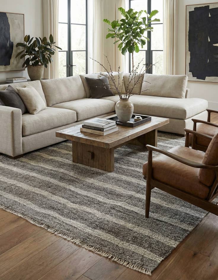 Detail image of 8' 8 x 9' 8  Hand Woven Kilim Modern Wool Rug