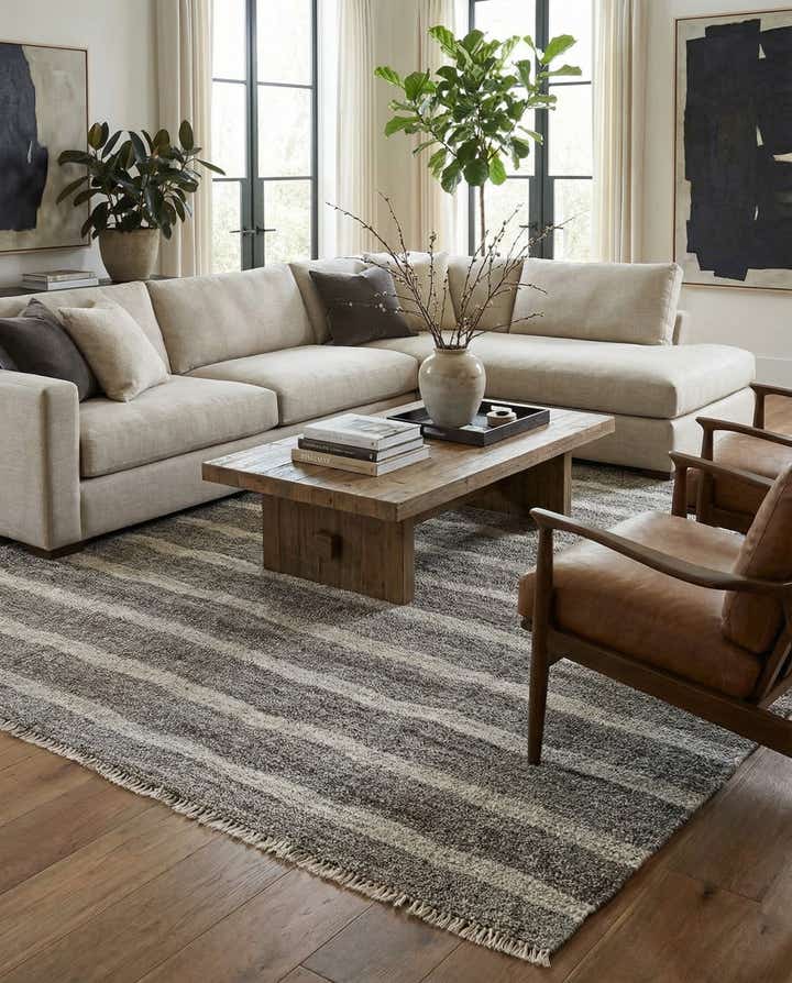 8' 8 x 9' 8 Hand Woven Kilim Modern Wool Rug