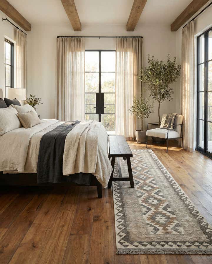 2' 8 x 9' 9 Hand Woven Kilim Maymana Wool Runner Rug