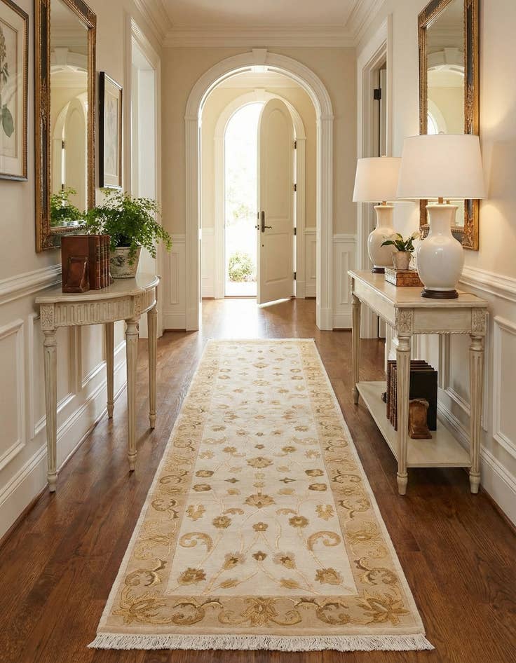 Detail image of 2' 8 x 9' 8 Hand Knotted Darya Wool Runner Rug