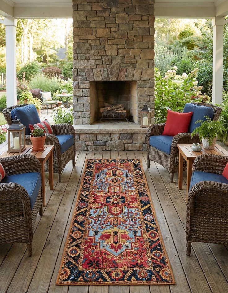 Detail image of 2' x 5' Easy-Clean Traditional Indoor / Outdoor Runner Rug
