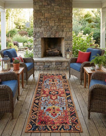 2' x 5' Easy-Clean Traditional Indoor / Outdoor Runner Rug