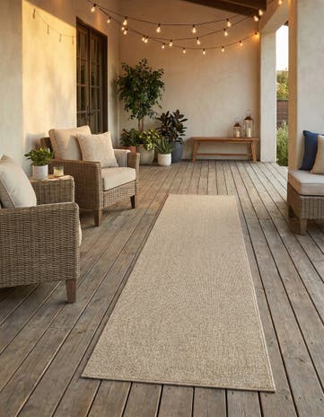2' 7 x 12' Easy-Clean Solid Indoor / Outdoor Runner Rug