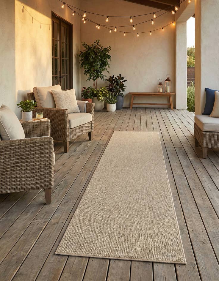 Detail image of 2' 7 x 12' Easy-Clean Solid Indoor / Outdoor Runner Rug