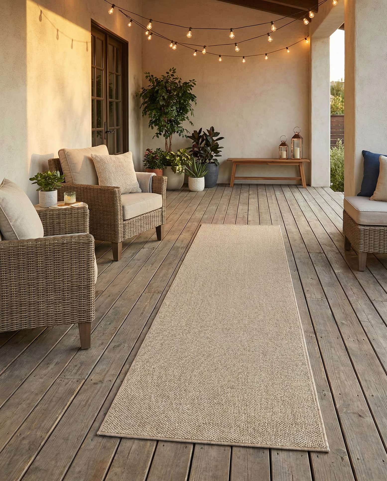 2' 7 x 12' Easy-Clean Solid Indoor / Outdoor Runner Rug
