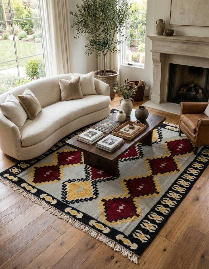 Detail image of 8' 2 x 9' 5  Hand Knotted Darya Wool Rug