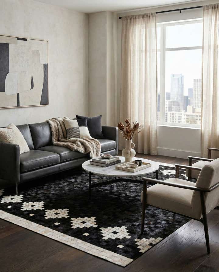 5' 1 x 8' Cowhide Stocks Rug