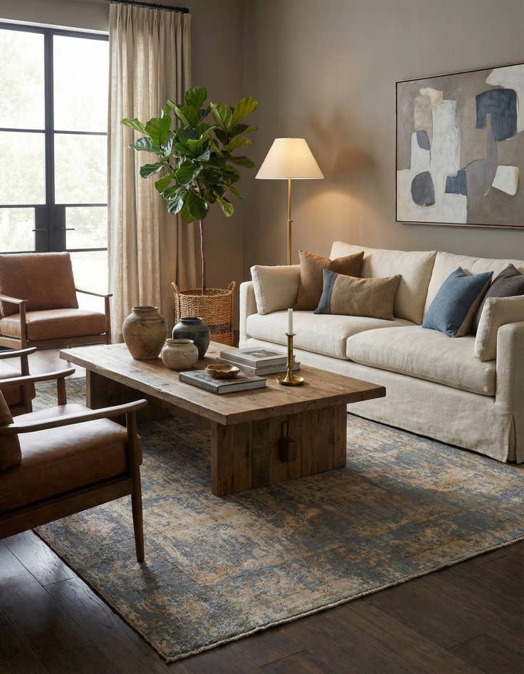 Detail image of 9' 4 x 13'  Hand Knotted Ultra Vintage Persian Wool Rug