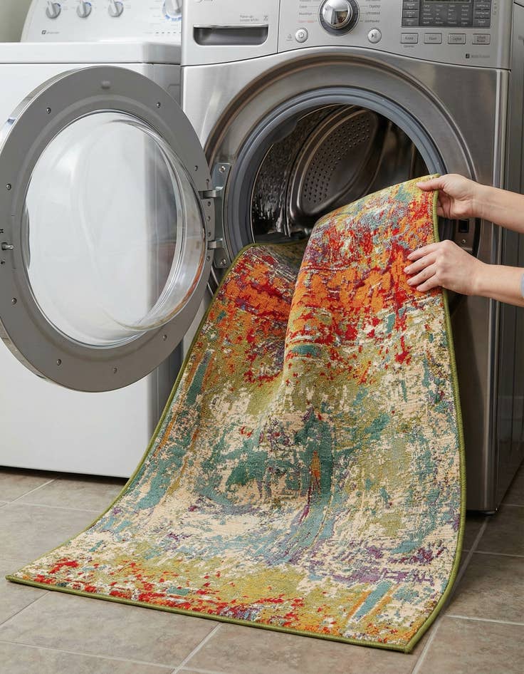 Detail image of 2' 7 x 7'  Washable Modern Indoor / Outdoor Runner Rug