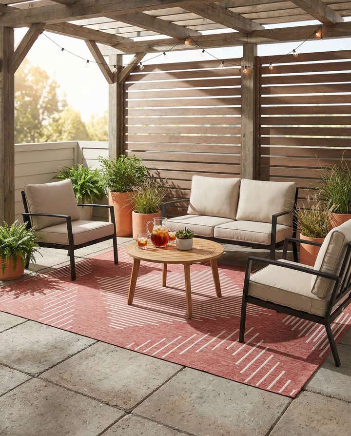 7' x 10' Easy-Clean Modern Indoor / Outdoor Rug