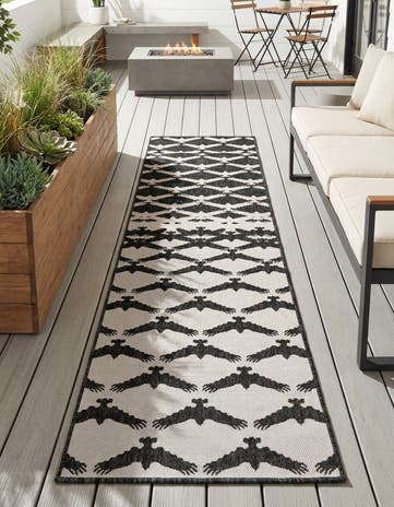 2' 7 x 12' Easy-Clean Modern Indoor / Outdoor Runner Rug