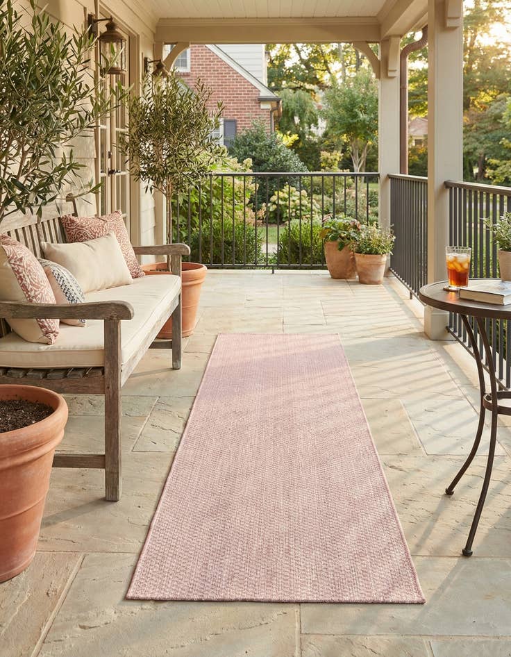 Detail image of 2' 7 x 12'  Washable Solid Indoor / Outdoor Runner Rug