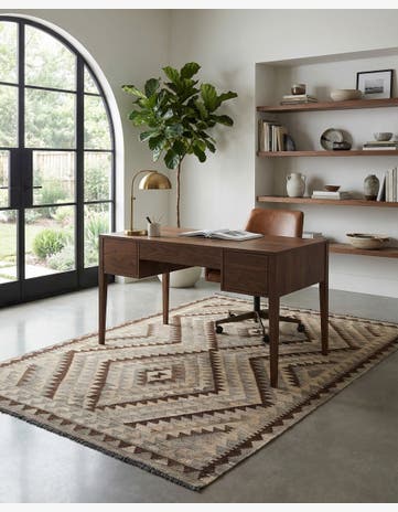 4' 1 x 6' 3 Hand Woven Kilim Maymana Wool Rug