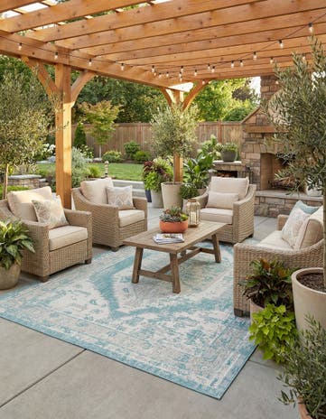 10' x 13' Easy-Clean Traditional Indoor / Outdoor Rug
